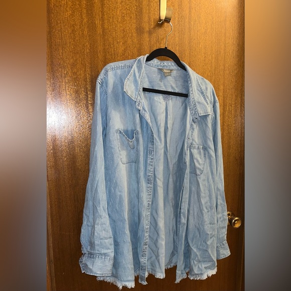 Tops - 2X Women’s Denim Button Up 👖 #Yahoo #Oohay